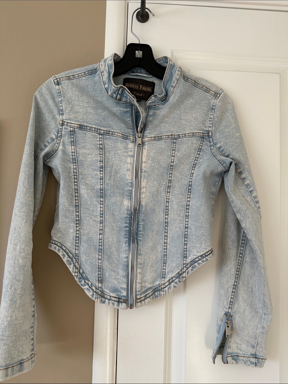 Reserved Light Blue Acid-Wash Denim Jacket